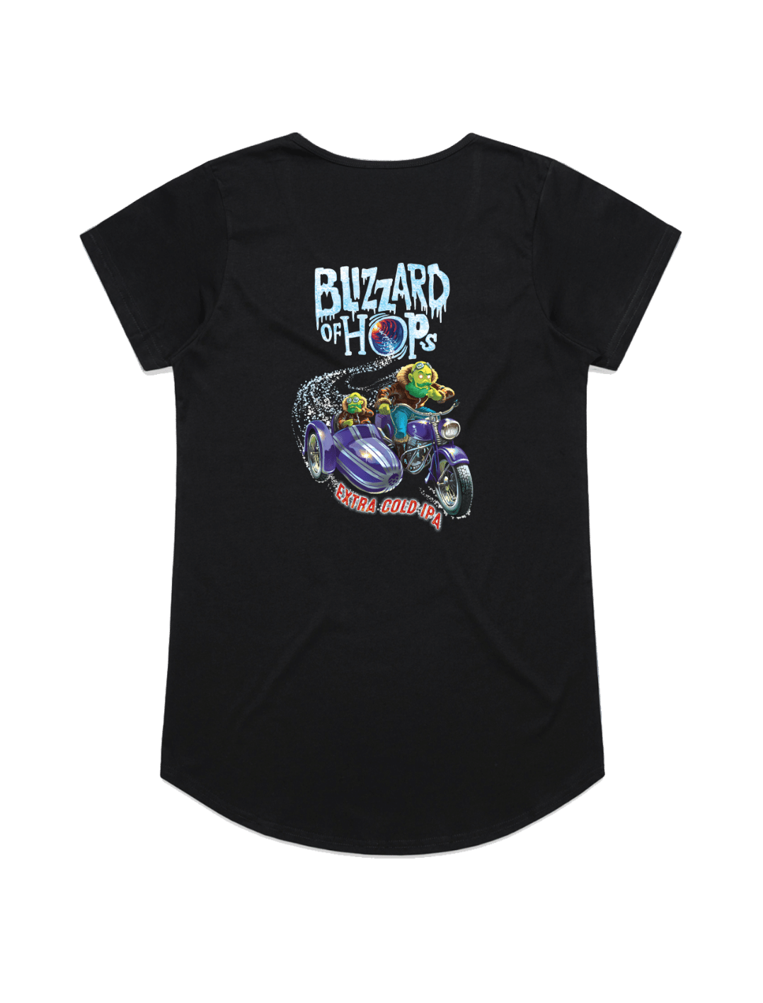 Bach Brewing Womens Short Sleeve T-shirt - Blizzard of Hops (back graphic)