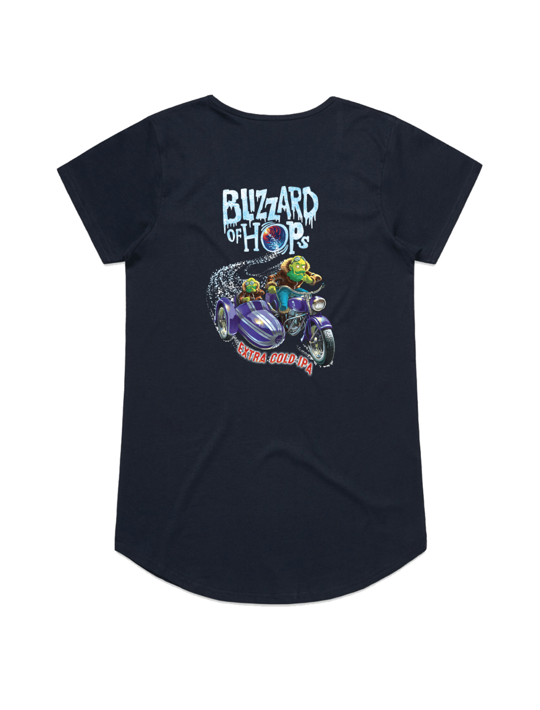 Bach Brewing Womens Short Sleeve T-shirt - Blizzard of Hops (back graphic)