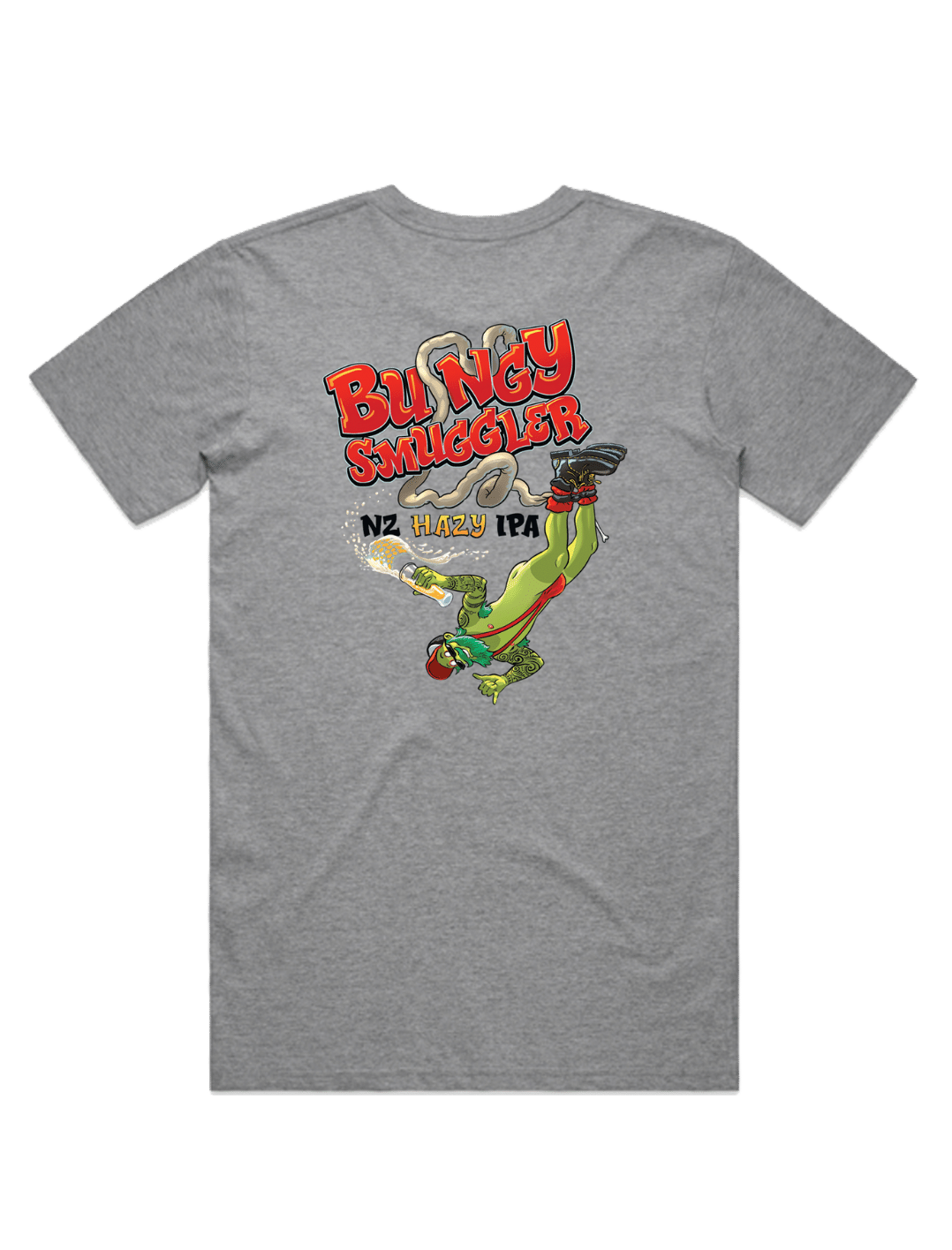 Bach Brewing Mens T-shirt - Bungy Smuggler (back graphic)