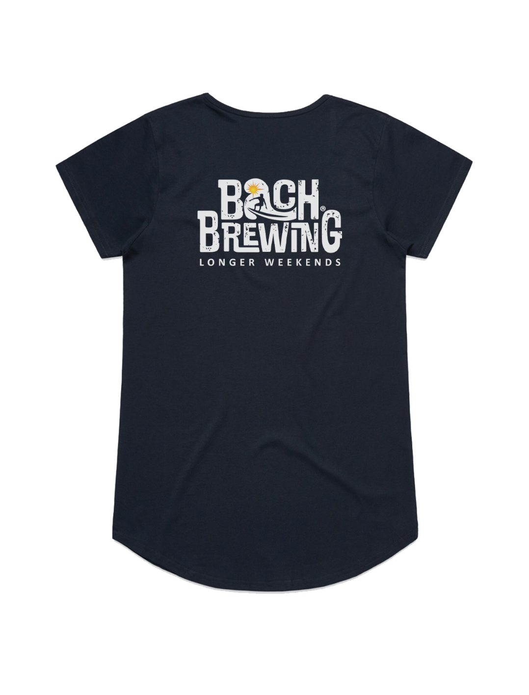 Bach Brewing Womens Short Sleeve T-shirt - Longer Weekends (back graphic)
