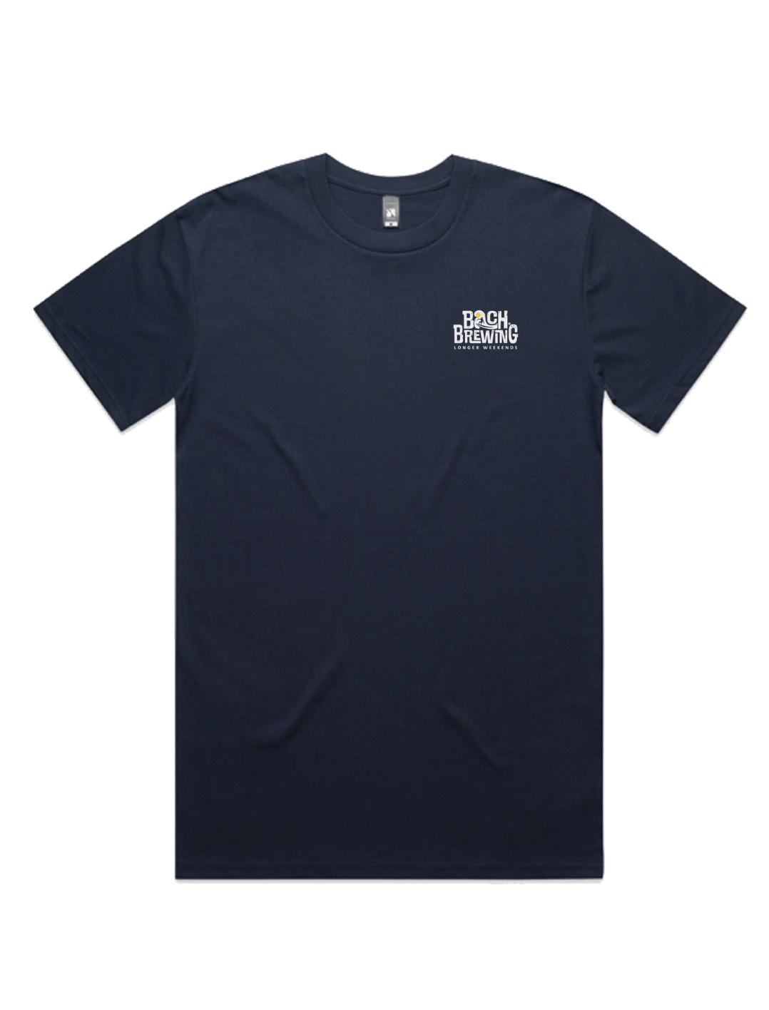 Bach Brewing Mens T-shirt - Longer Weekends (back graphic)
