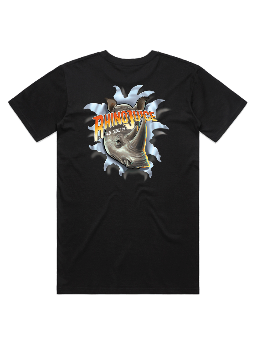 Bach Brewing Mens T-shirt - Rhino Juice (back graphic)