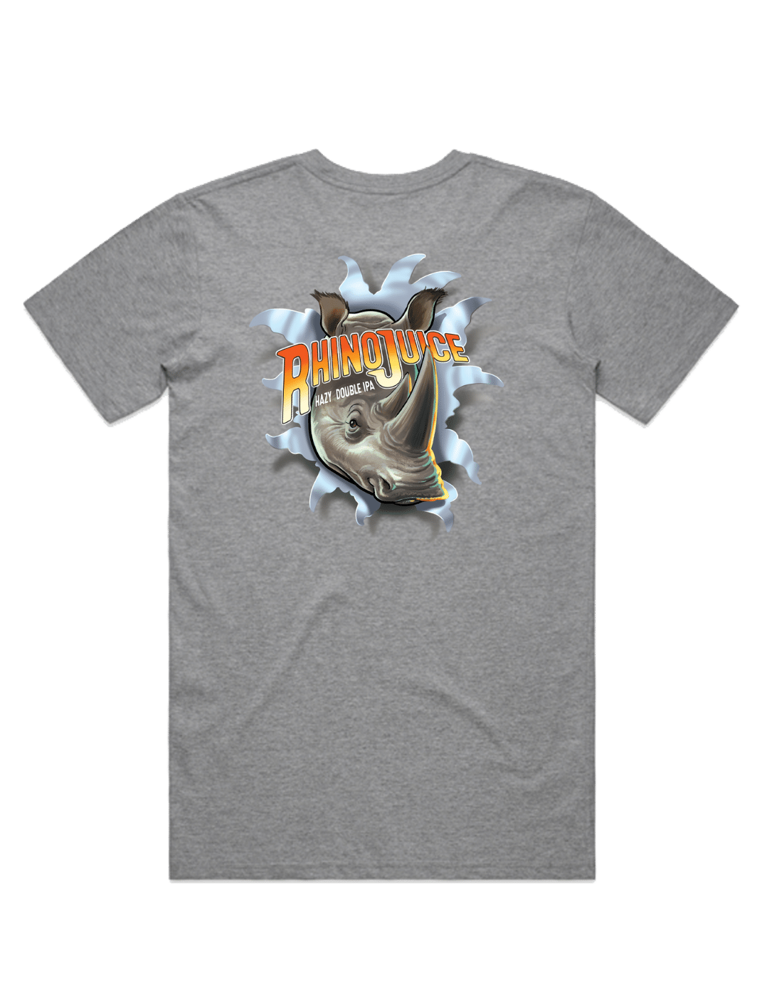 Bach Brewing Mens T-shirt - Rhino Juice (back graphic)