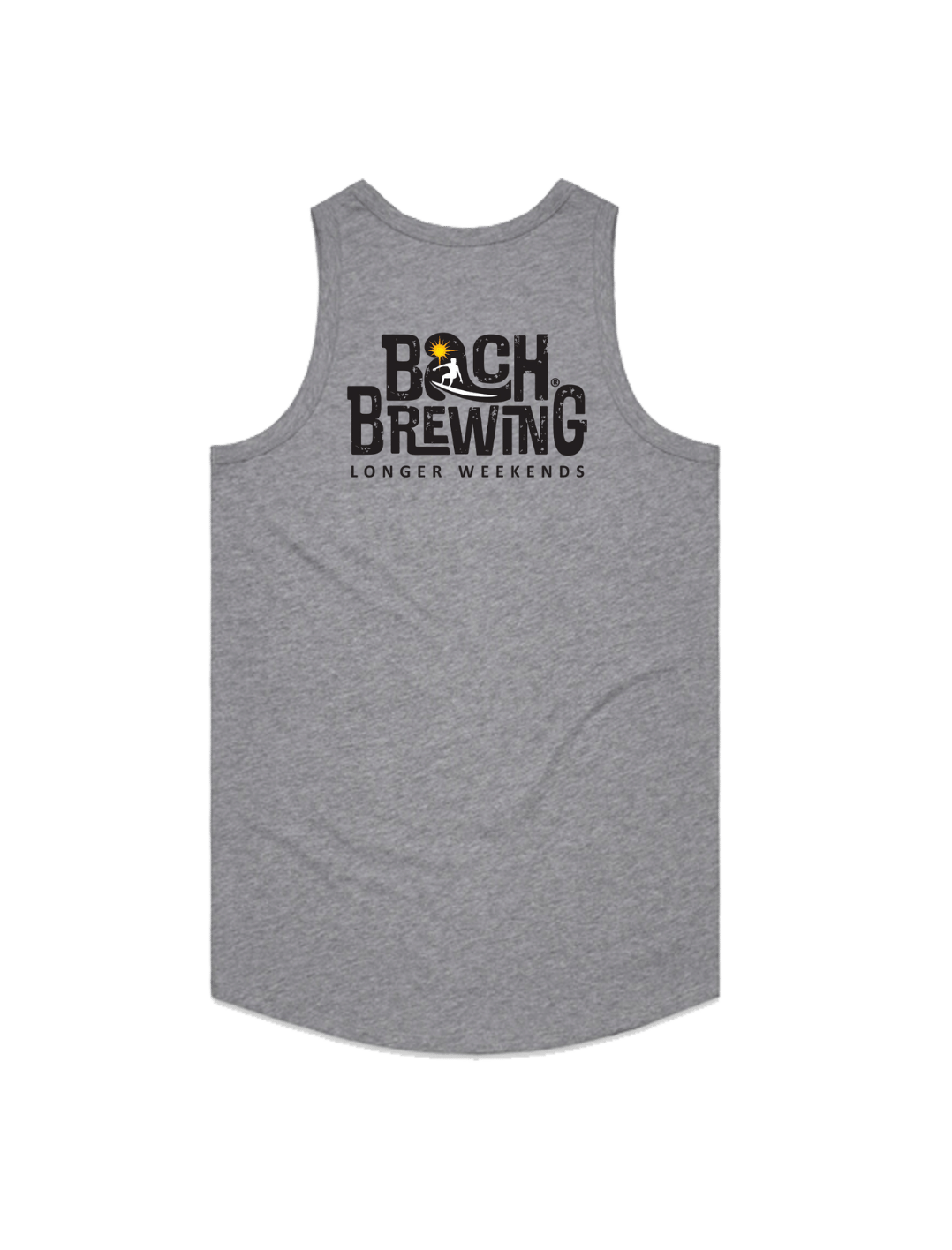 Bach Brewing Mens Singlet - Longer Weekends (back graphic)