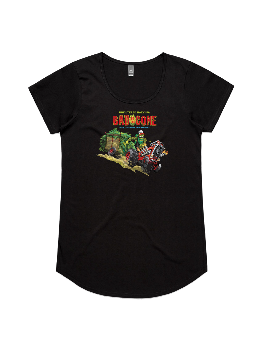 Bach Brewing Womens Short Sleeve T-shirt - Bad to the Cone (front graphic)