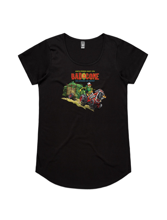 Bach Brewing Womens Short Sleeve T-shirt - Bad to the Cone (front graphic)
