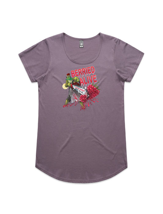 Bach Brewing Womens Short Sleeve T-shirt - Berried Alive (front graphic)