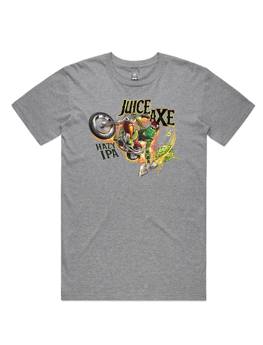 Bach Brewing Mens T-shirt - Juice Axe (front graphic)