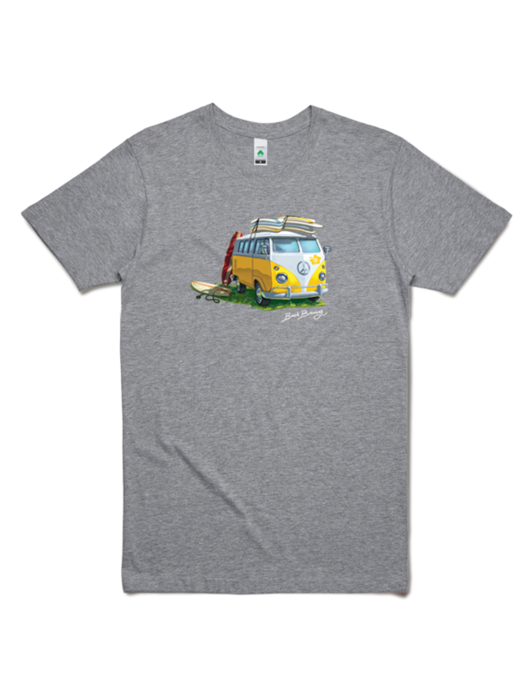 Bach Brewing Mens T-shirt - Surfer Kombi Van (front graphic)