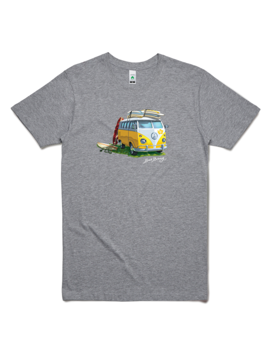 Bach Brewing Mens T-shirt - Surfer Kombi Van (front graphic)
