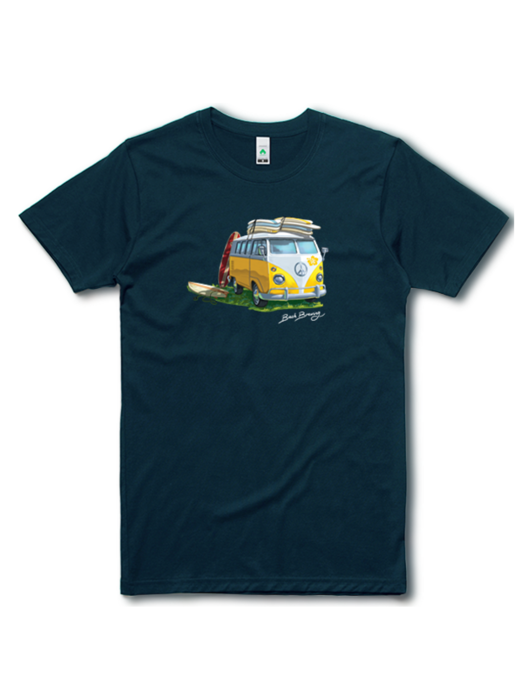 Bach Brewing Mens T-shirt - Surfer Kombi Van (front graphic)