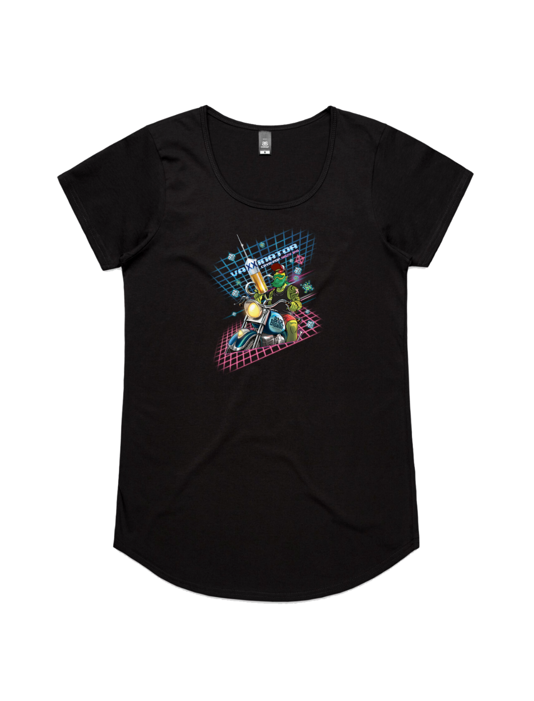 Bach Brewing Womens Short Sleeve T-shirt - VaXXinator (front graphic)