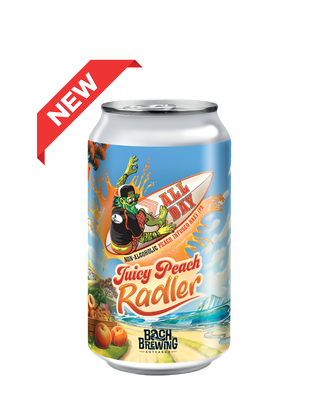 All Day PEACH RADLER non alc Hazy IPA 24x330ml cans