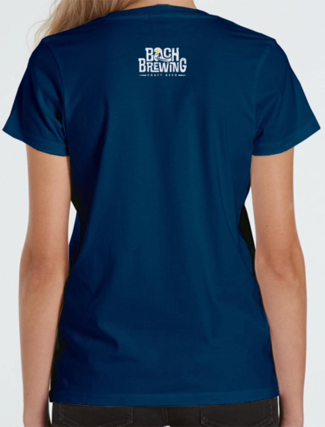 Bach Brewing Womens Short Sleeve T-shirt - No Schitt Sherlock (front graphic)