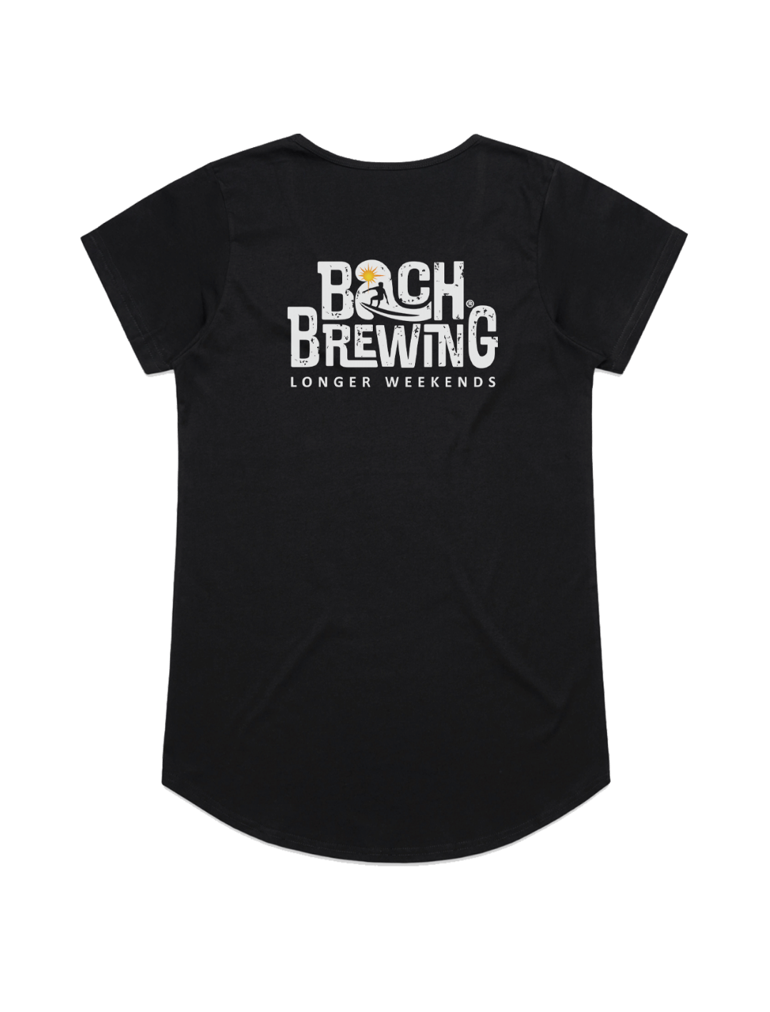 Bach Brewing Womens Short Sleeve T-shirt - Longer Weekends (back graphic)