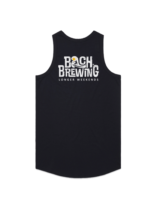 Bach Brewing Mens Singlet - Longer Weekends (back graphic)