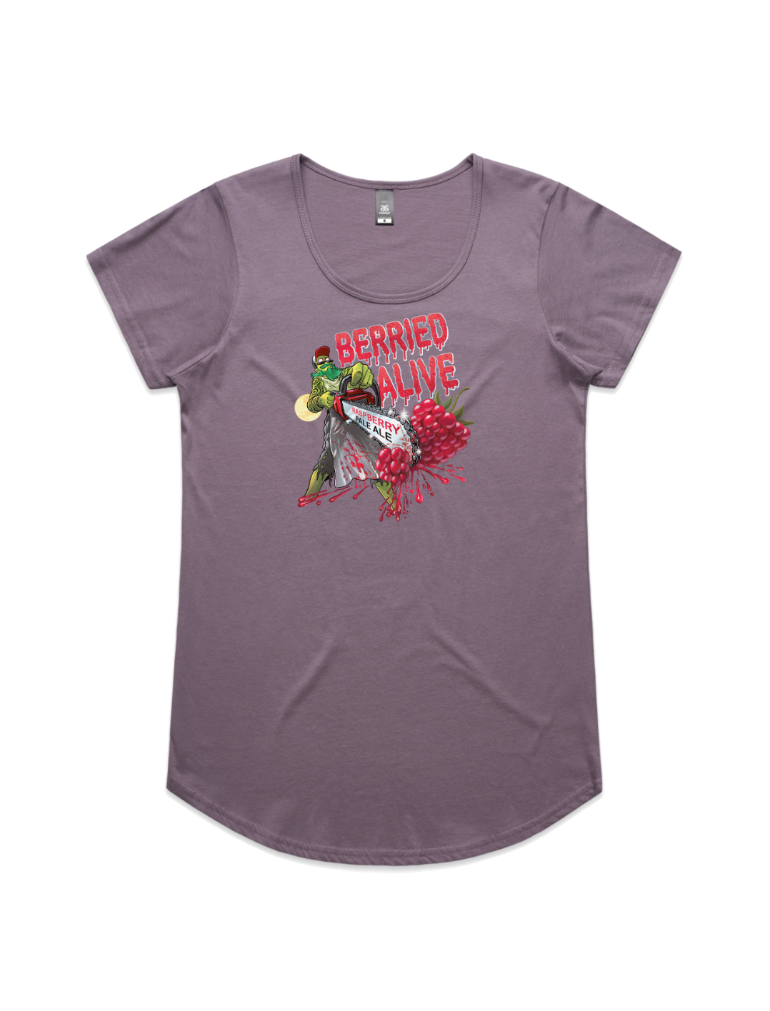 Bach Brewing Womens Short Sleeve T-shirt - Berried Alive (front graphic)