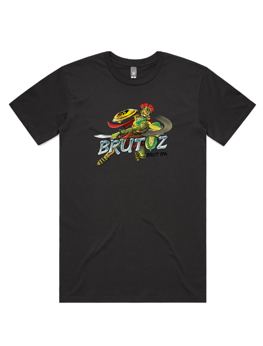 Bach Brewing Mens T-shirt - Brutuz Brut (front graphic)