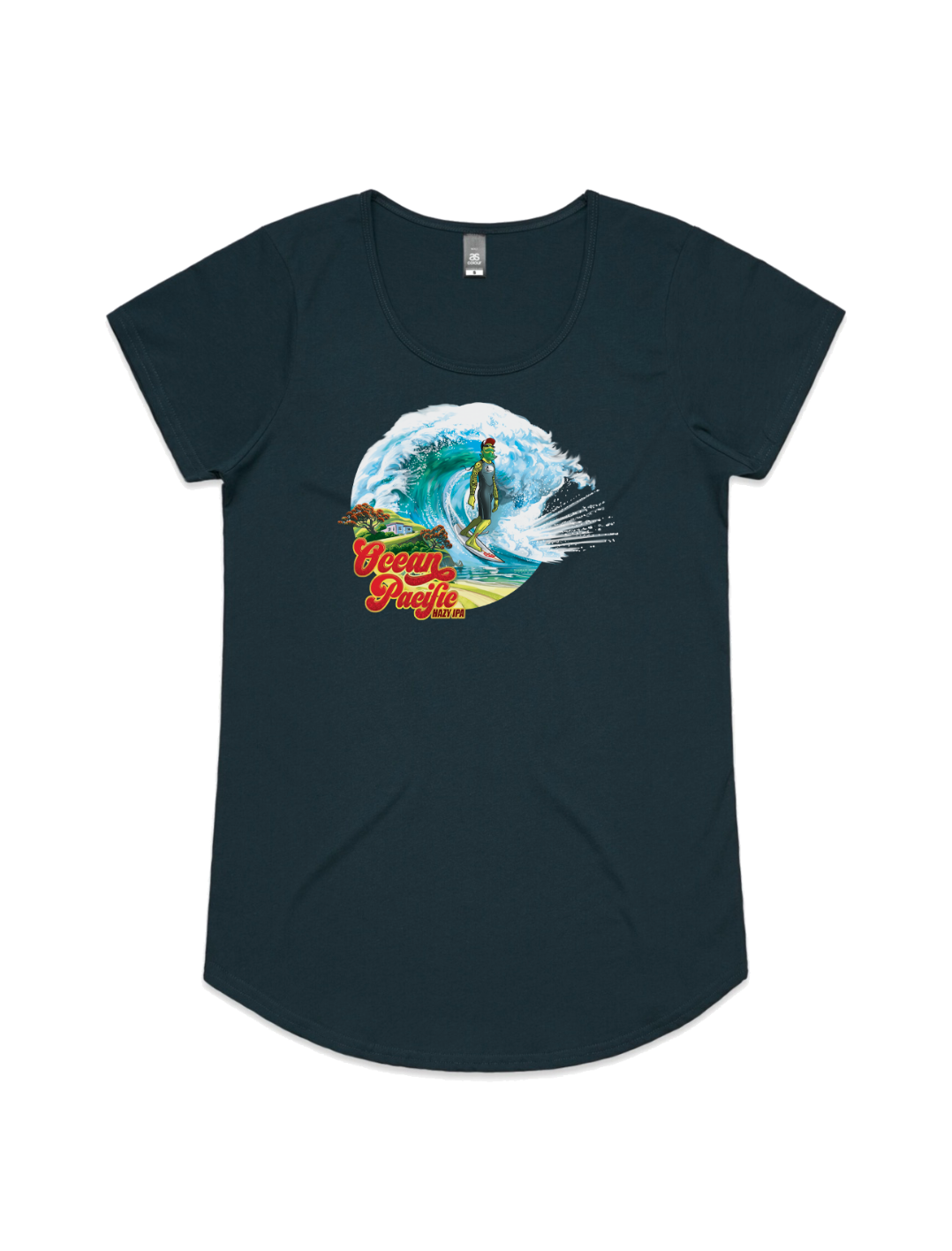 Bach Brewing Womens Short Sleeve T-shirt - Ocean Pacific (front graphic)