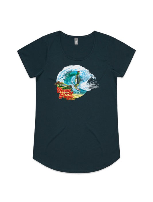 Bach Brewing Womens Short Sleeve T-shirt - Ocean Pacific (front graphic)