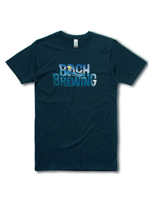 Bach Brewing Mens T-shirt - Wave (front graphic)